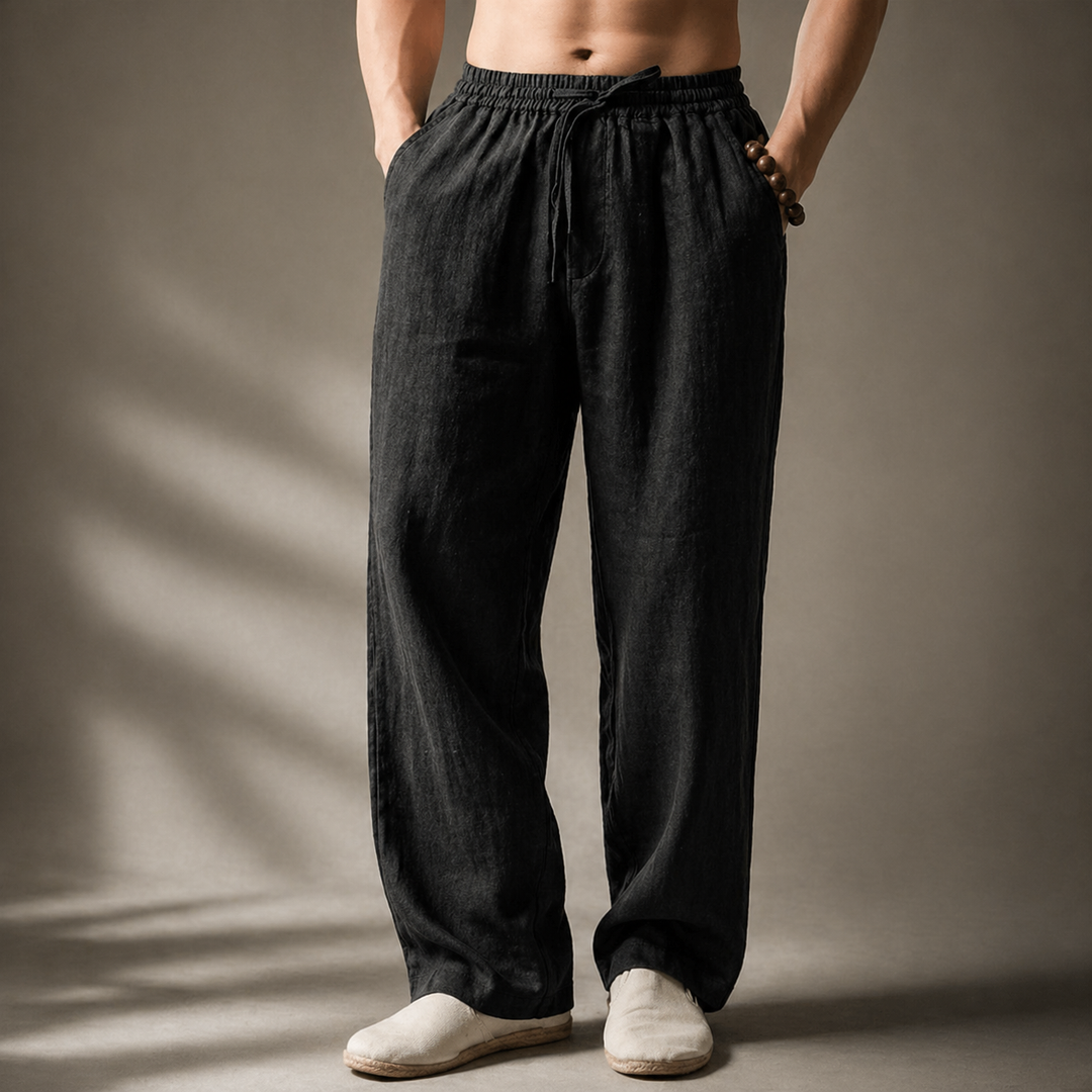 Auberon - Pantaloni in lino dal taglio rilassato