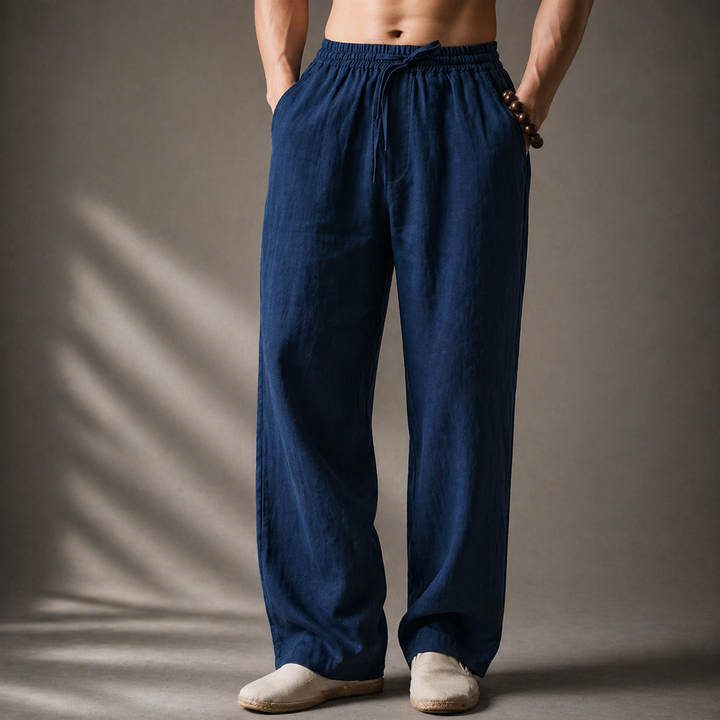 Auberon - Pantaloni in lino dal taglio rilassato