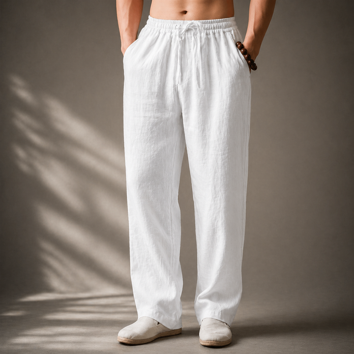 Auberon - Pantaloni in lino dal taglio rilassato