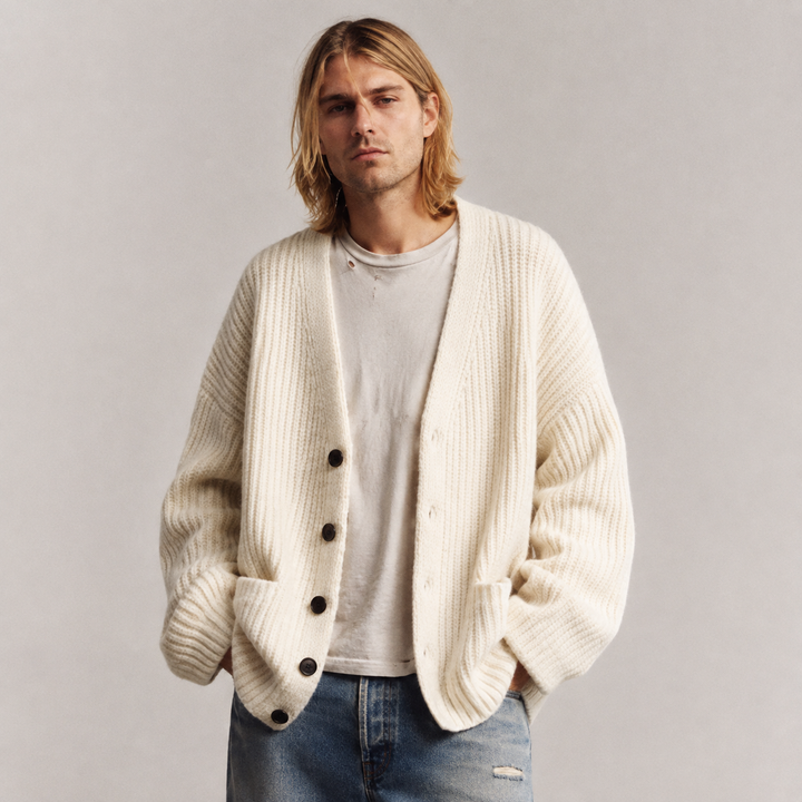 Galienne - Cardigan oversize con scollo a V e morbido al tatto
