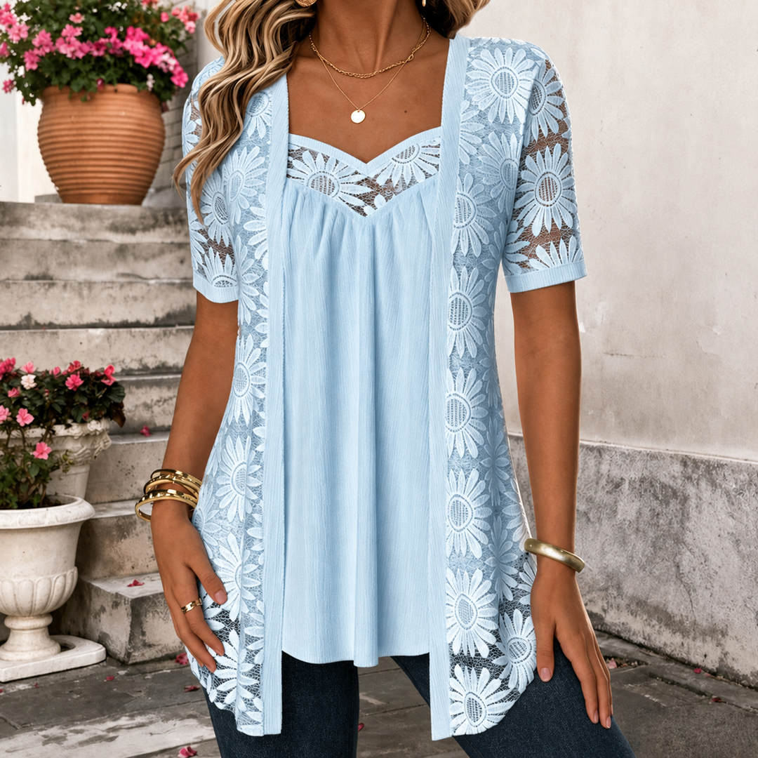 Lucette - Blusa elegante con dettagli in pizzo