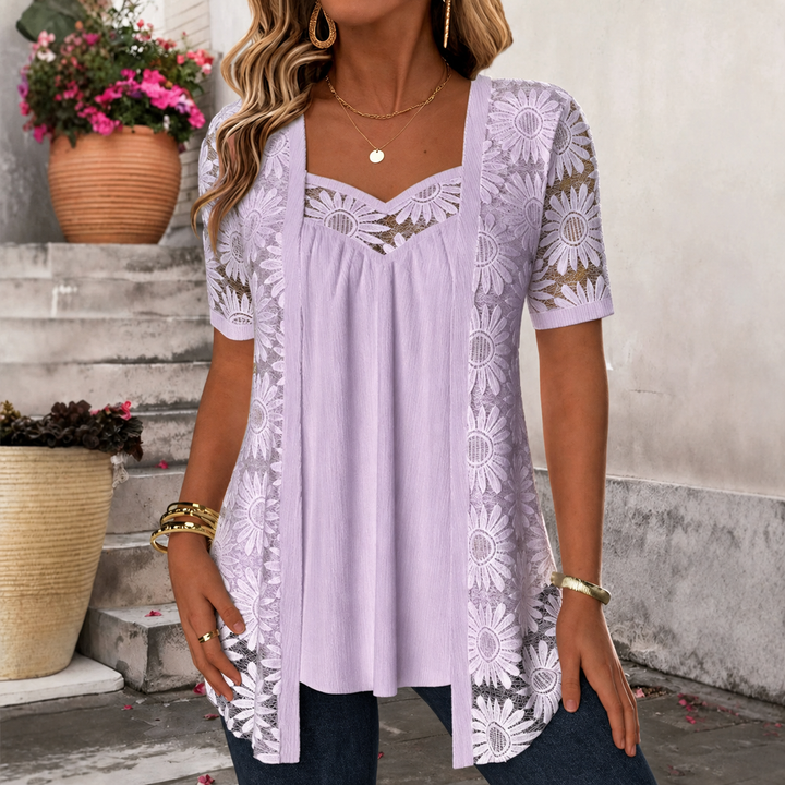 Lucette - Blusa elegante con dettagli in pizzo