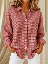 Imani - Blusa classica a maniche lunghe a quadri