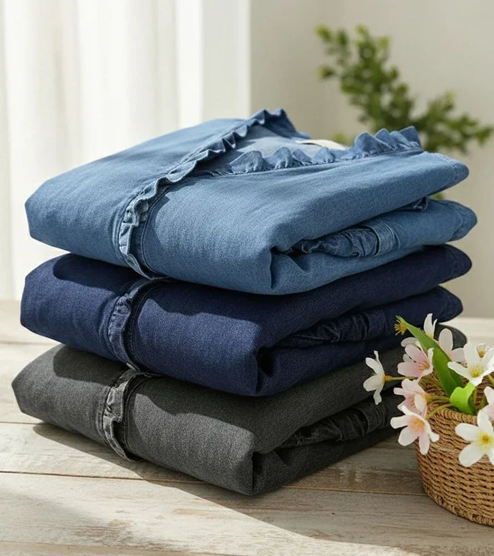 Aelyssa - Blusa con rouches e scollo a V dal tocco morbido