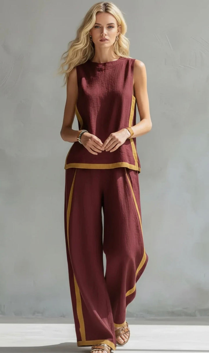 Quella - Coordinato top e pantaloni fluidi