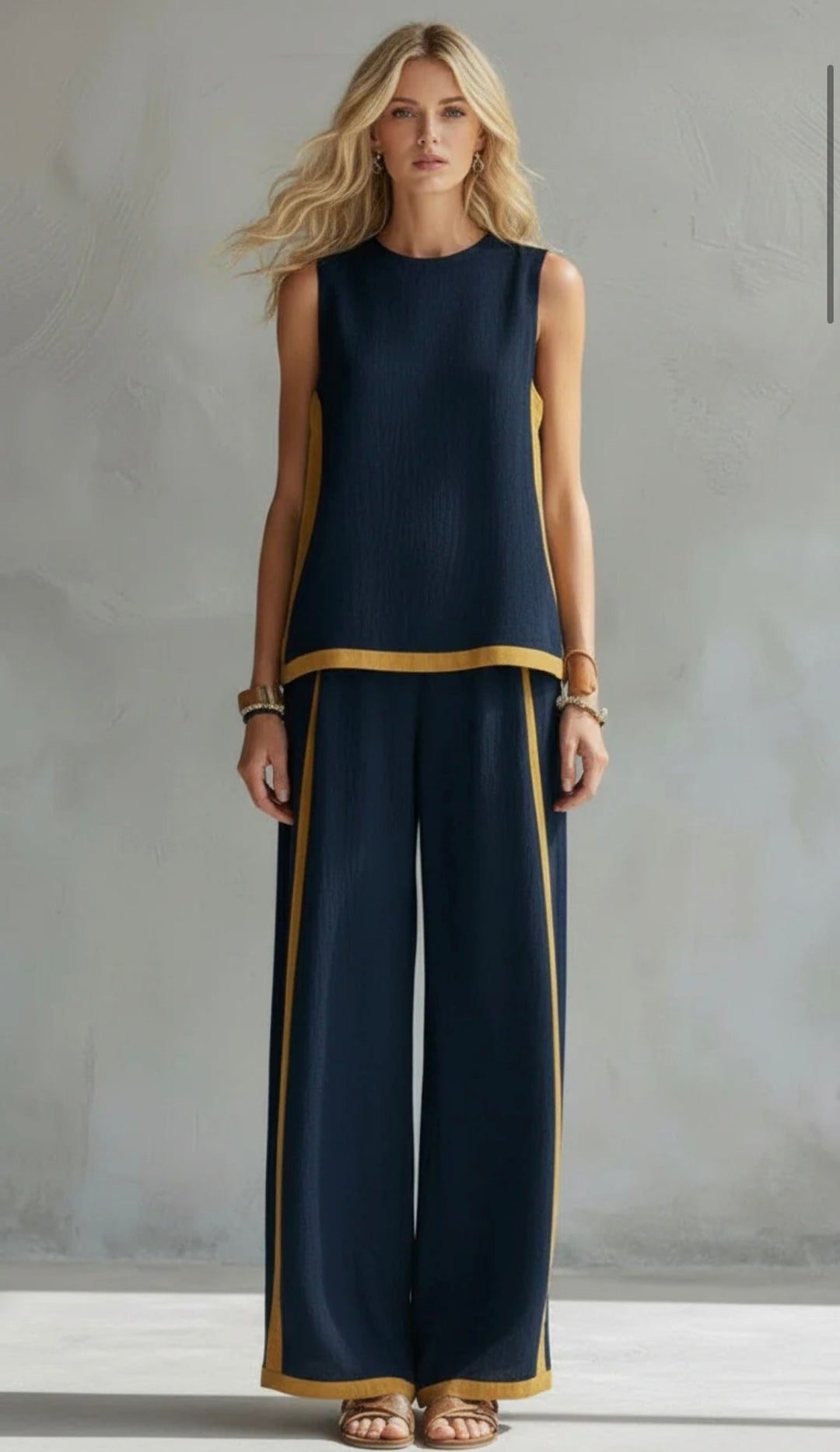 Quella - Coordinato top e pantaloni fluidi