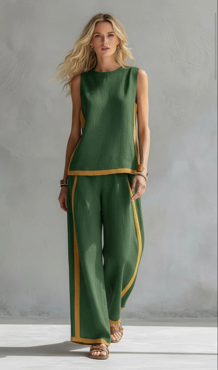 Quella - Coordinato top e pantaloni fluidi