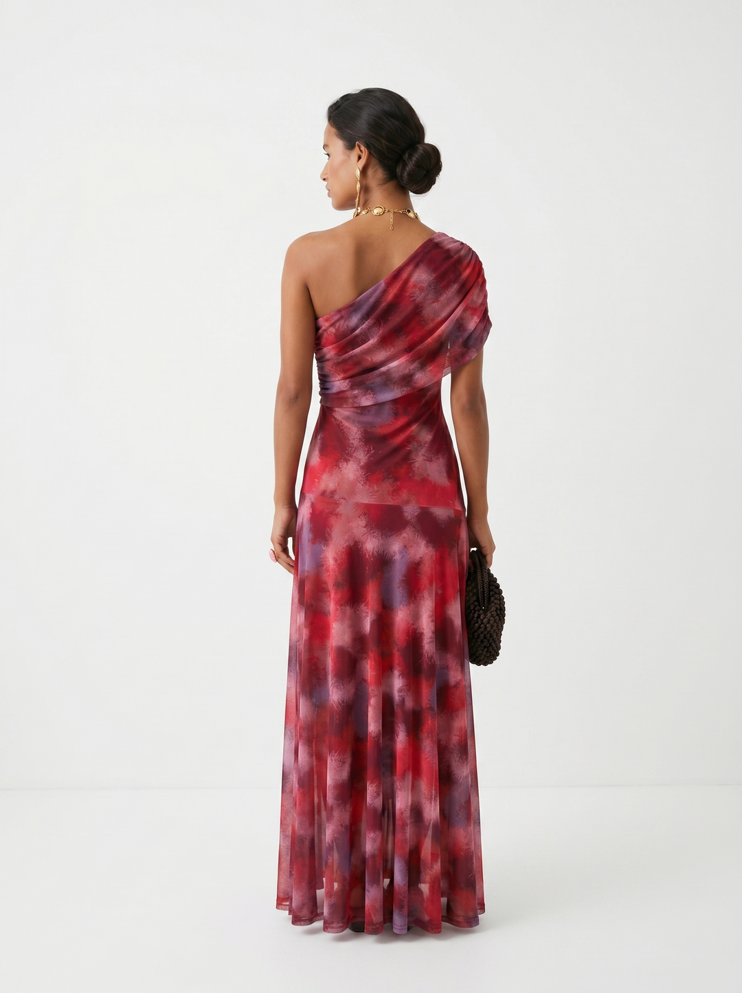 Kaida - Abito drappeggiato con scollo Bardot