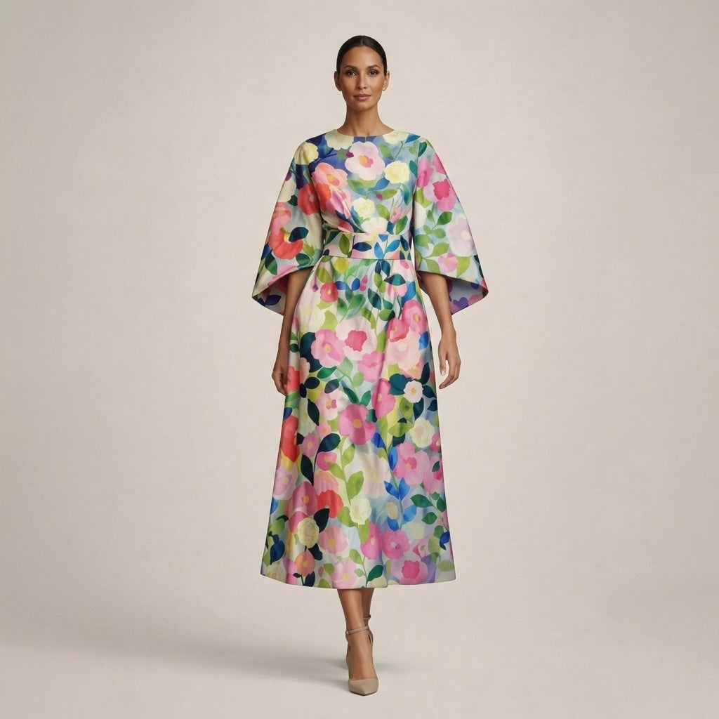 Evarin - Abito midi floreale soft touch