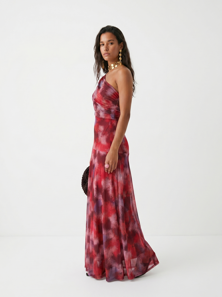 Kaida - Abito drappeggiato con scollo Bardot
