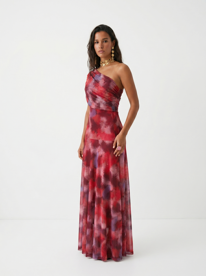 Kaida - Abito drappeggiato con scollo Bardot