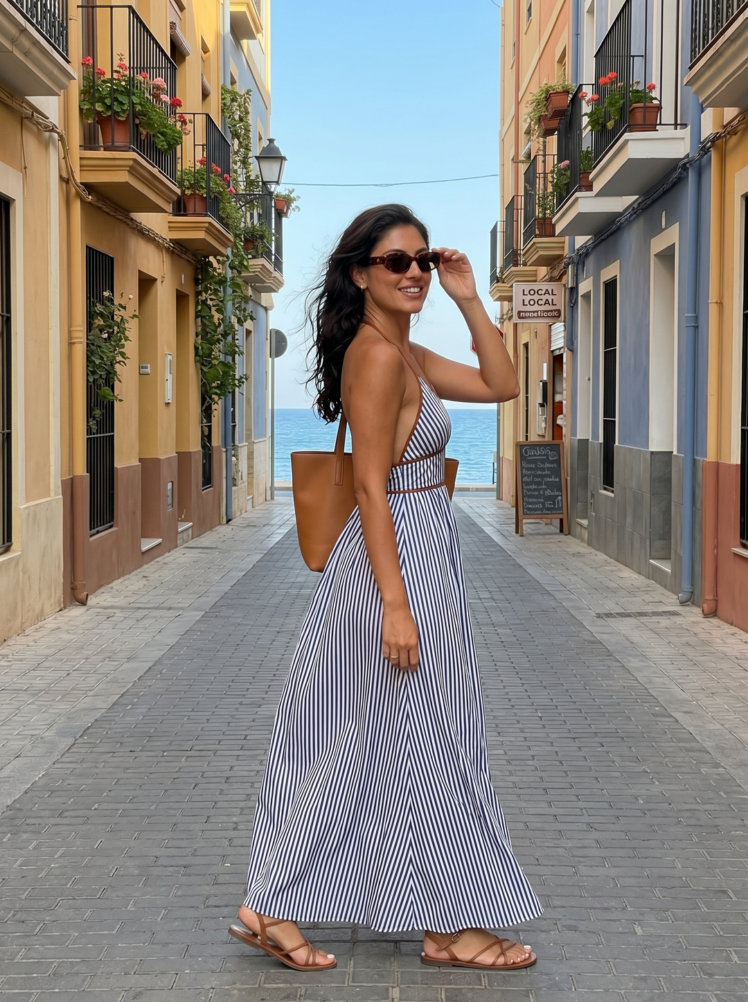 Lilliet - Abito maxi scultoreo con scollo all'americana