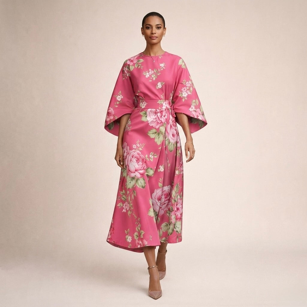 Evarin - Abito midi floreale soft touch
