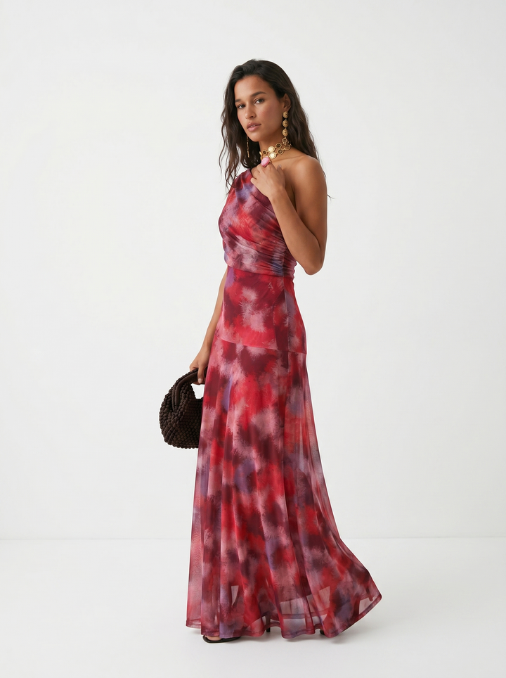 Kaida - Abito drappeggiato con scollo Bardot