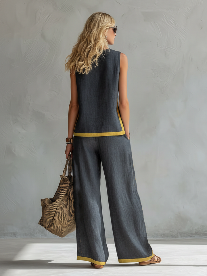 Quella - Coordinato top e pantaloni fluidi