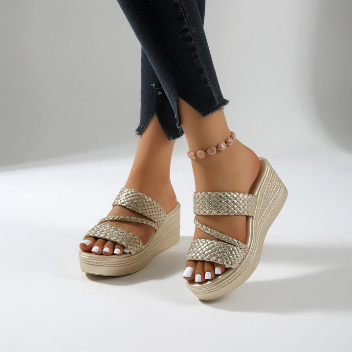 Whitley - Sandali a fascia con plateau intrecciato
