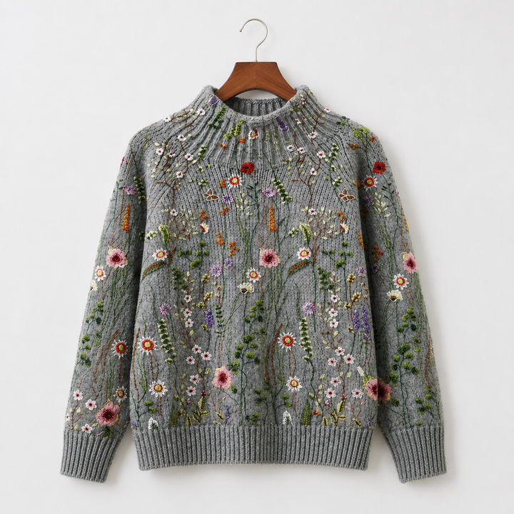Adorelia - Pullover con lavorazione floreale dalla mano morbida