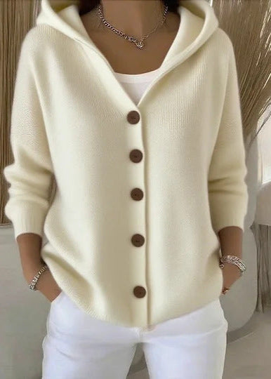 Alsira - Cardigan con cappuccio morbido al tatto