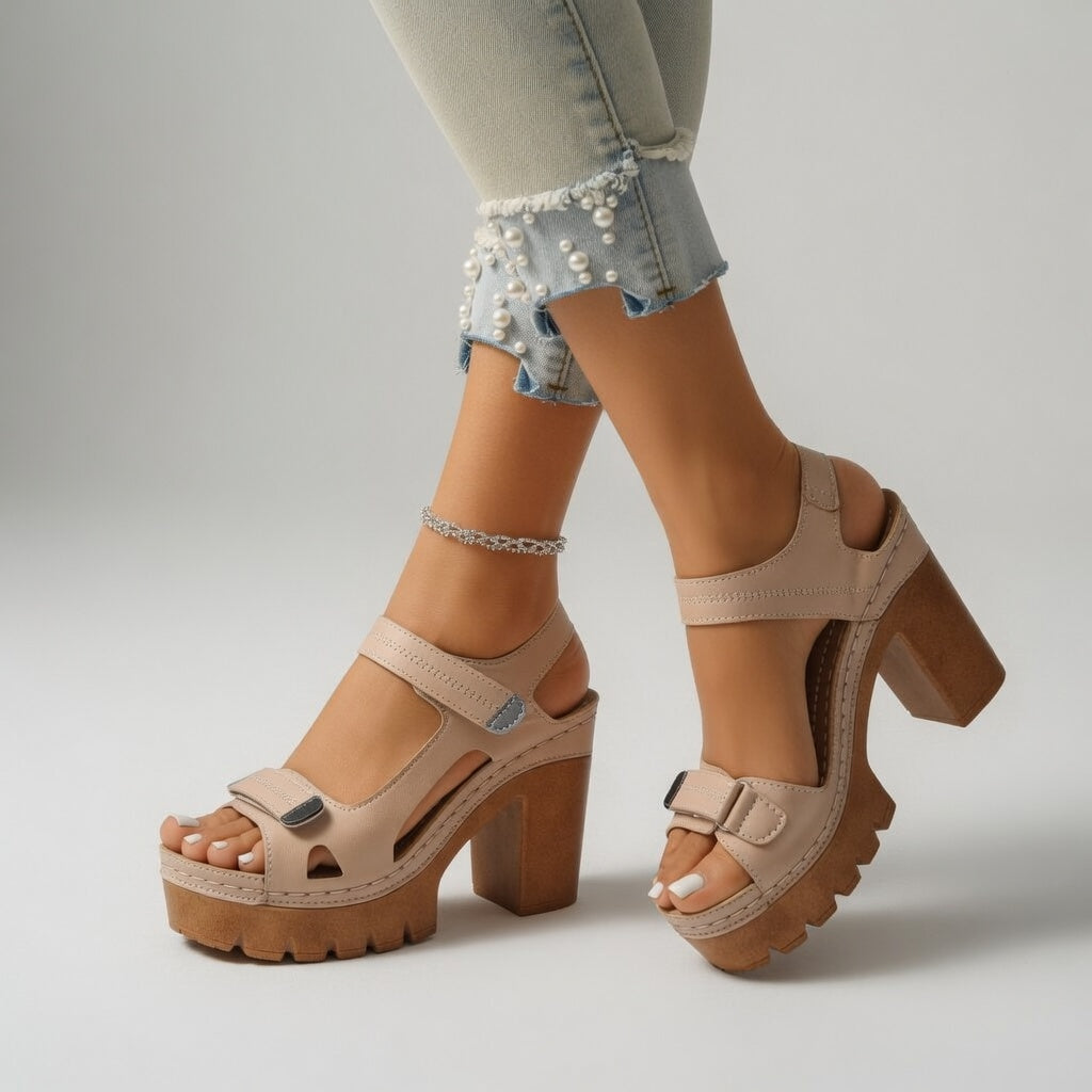 Roselyn - Sandalo con tacco a blocco scultoreo