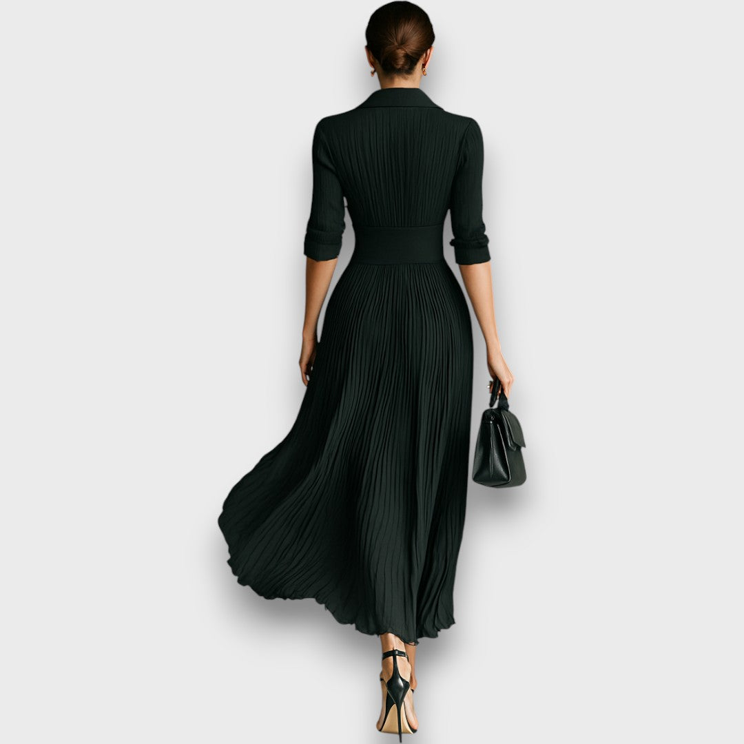 Miryn - Abito Lungo Plissé Elegante