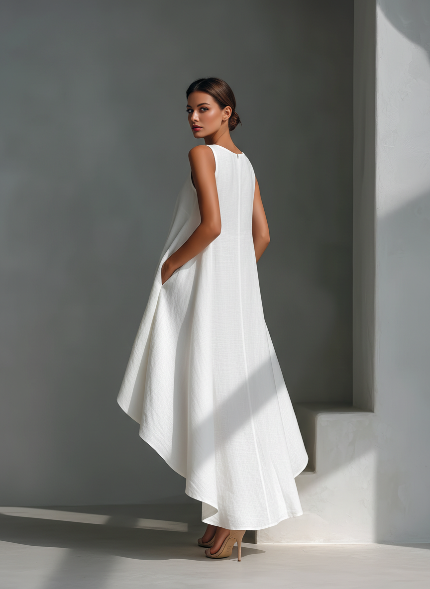Elvina - Abito midi in lino leggero