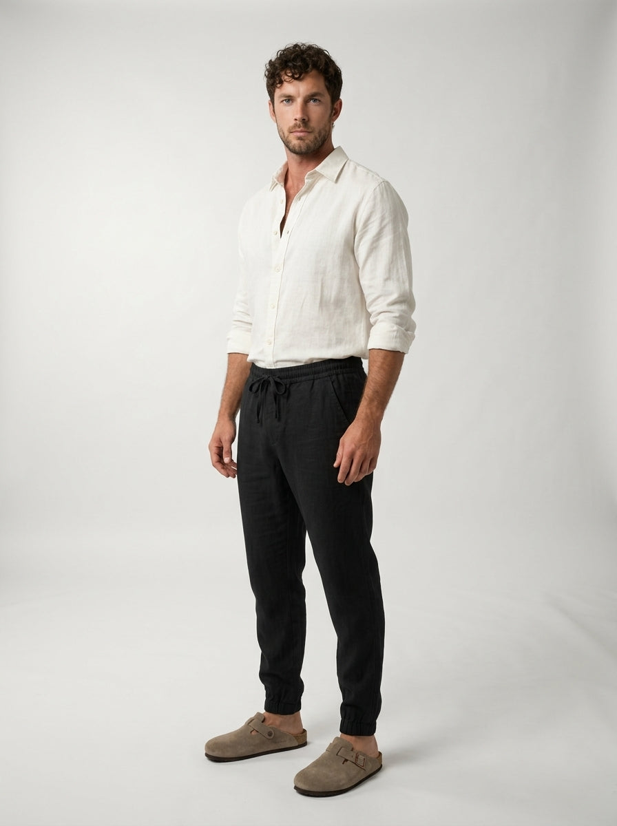 Carrick - Pantaloni jogger in lino leggero