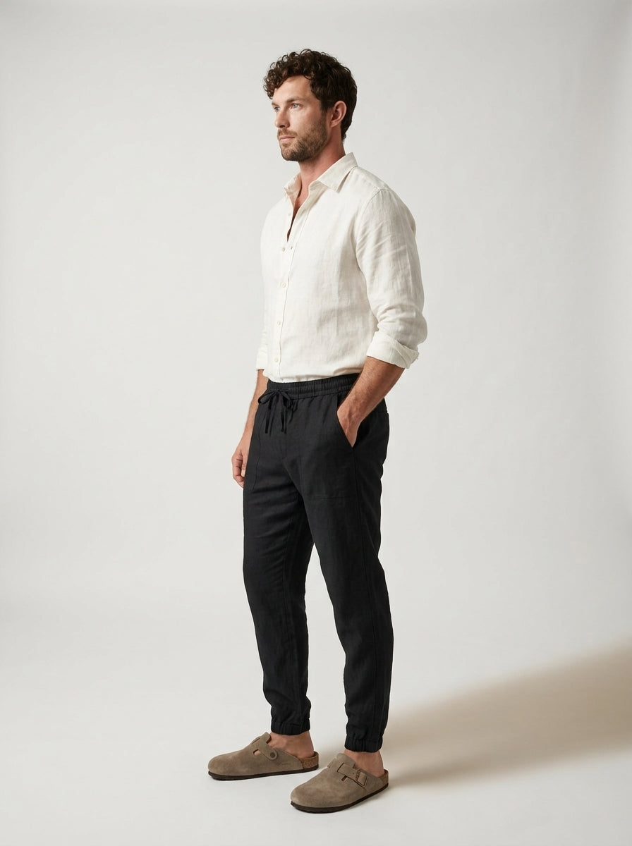 Carrick - Pantaloni jogger in lino leggero