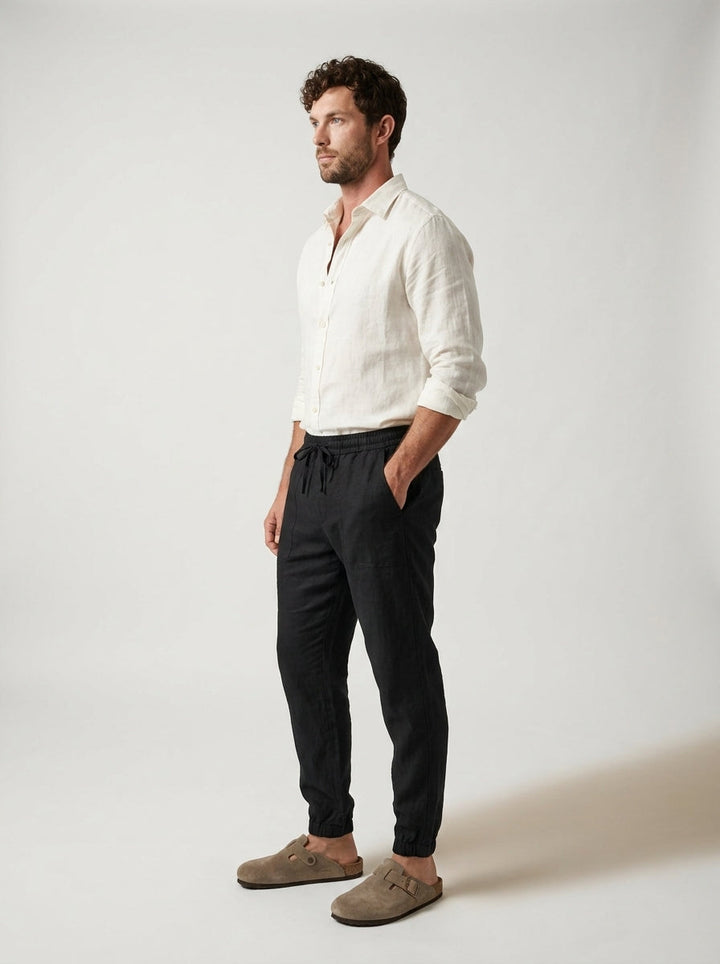 Carrick - Pantaloni jogger in lino leggero