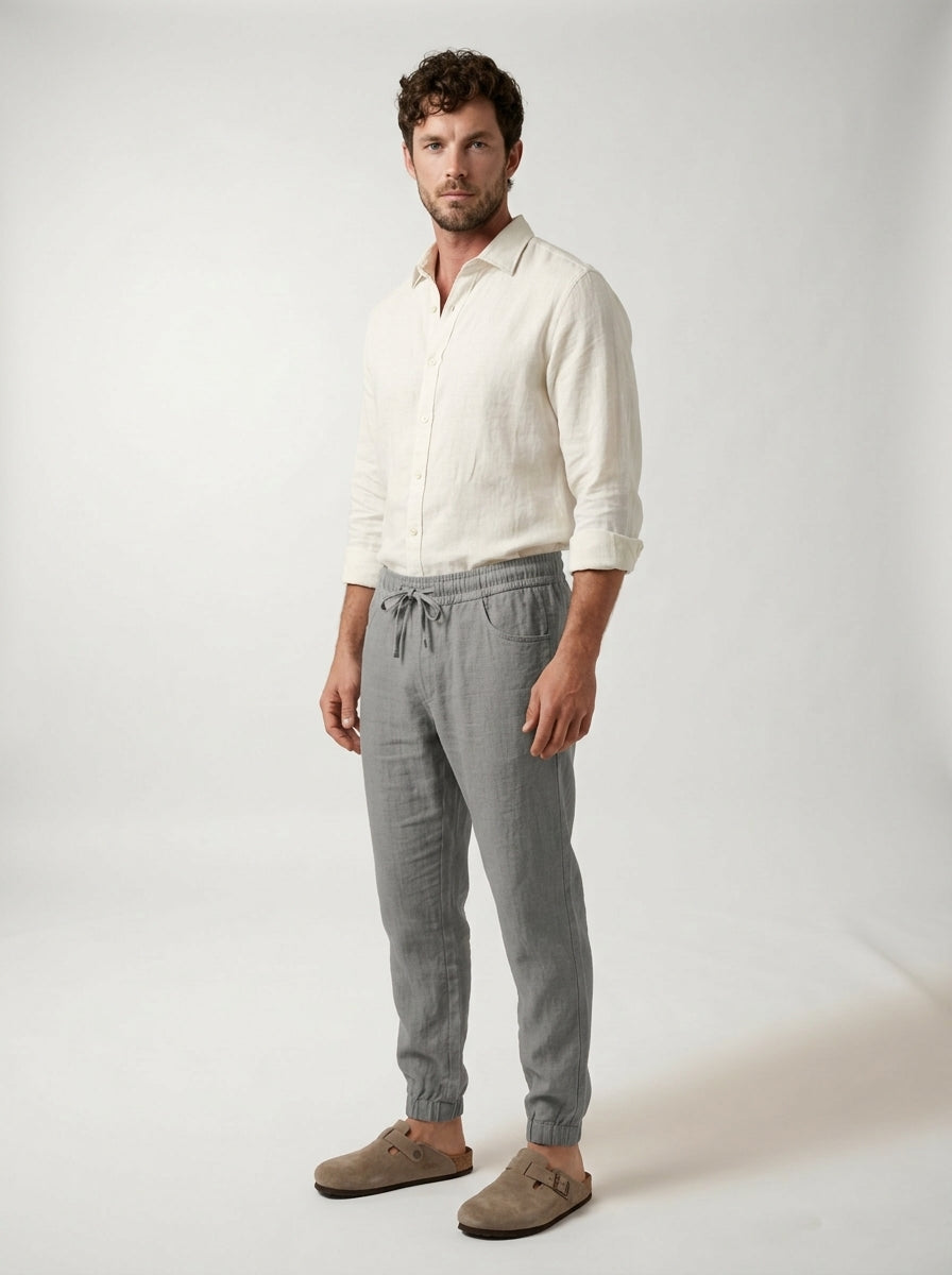 Carrick - Pantaloni jogger in lino leggero