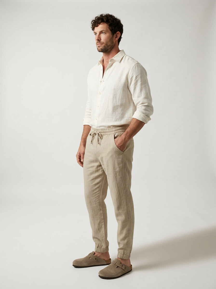 Carrick - Pantaloni jogger in lino leggero