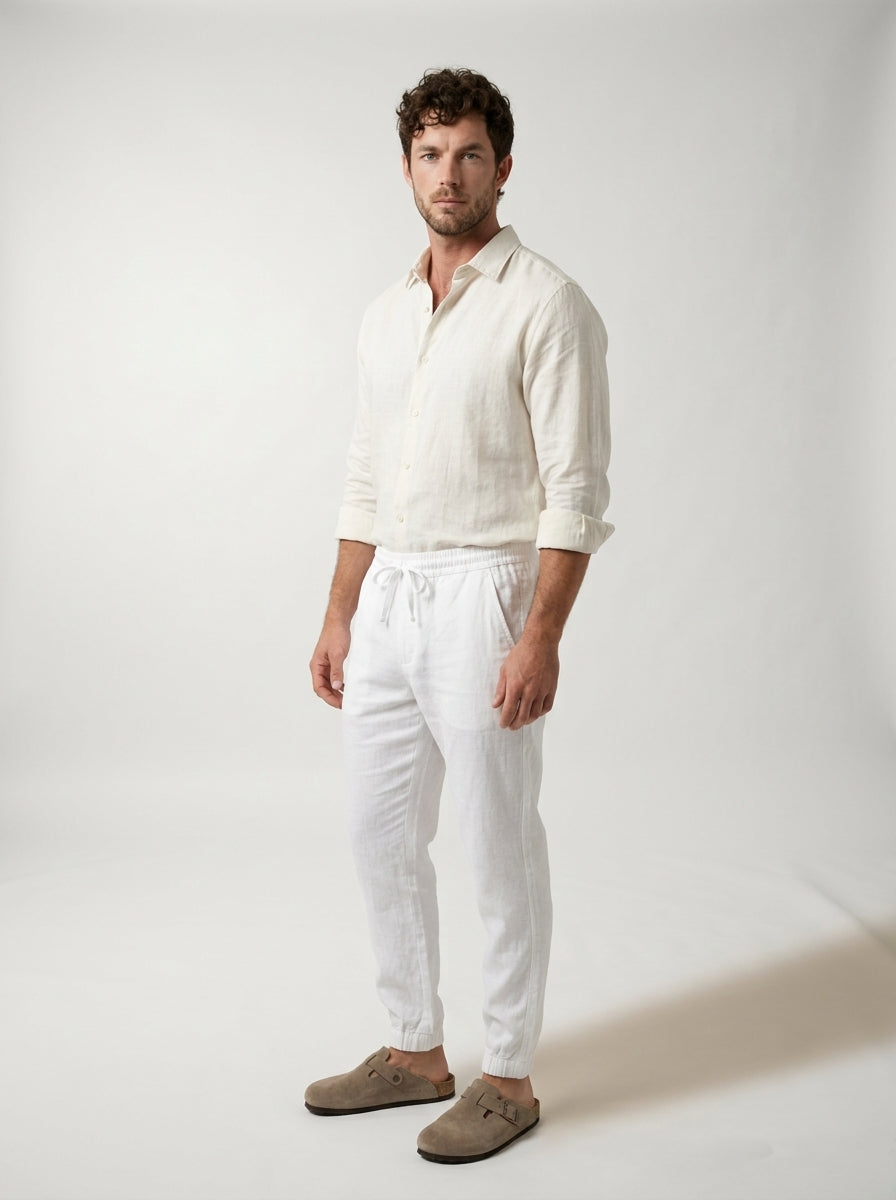 Carrick - Pantaloni jogger in lino leggero