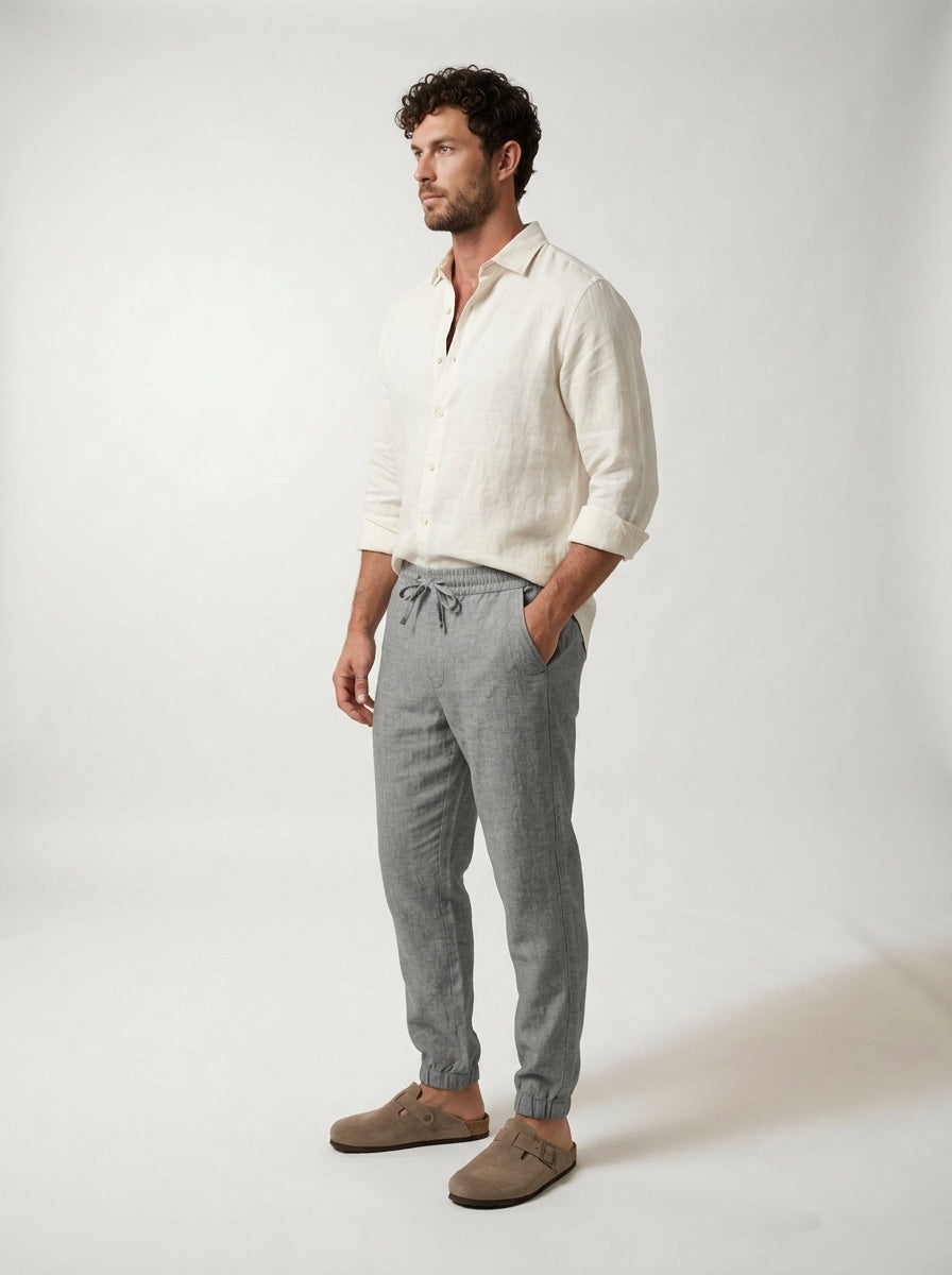 Carrick - Pantaloni jogger in lino leggero
