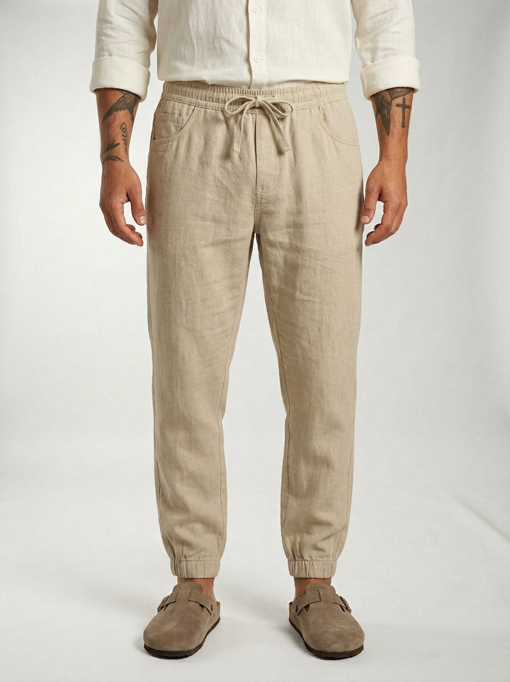 Carrick - Pantaloni jogger in lino leggero