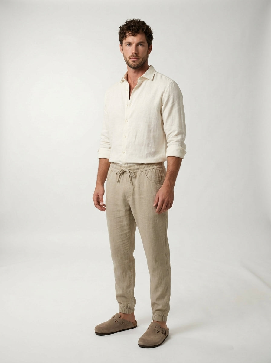 Carrick - Pantaloni jogger in lino leggero