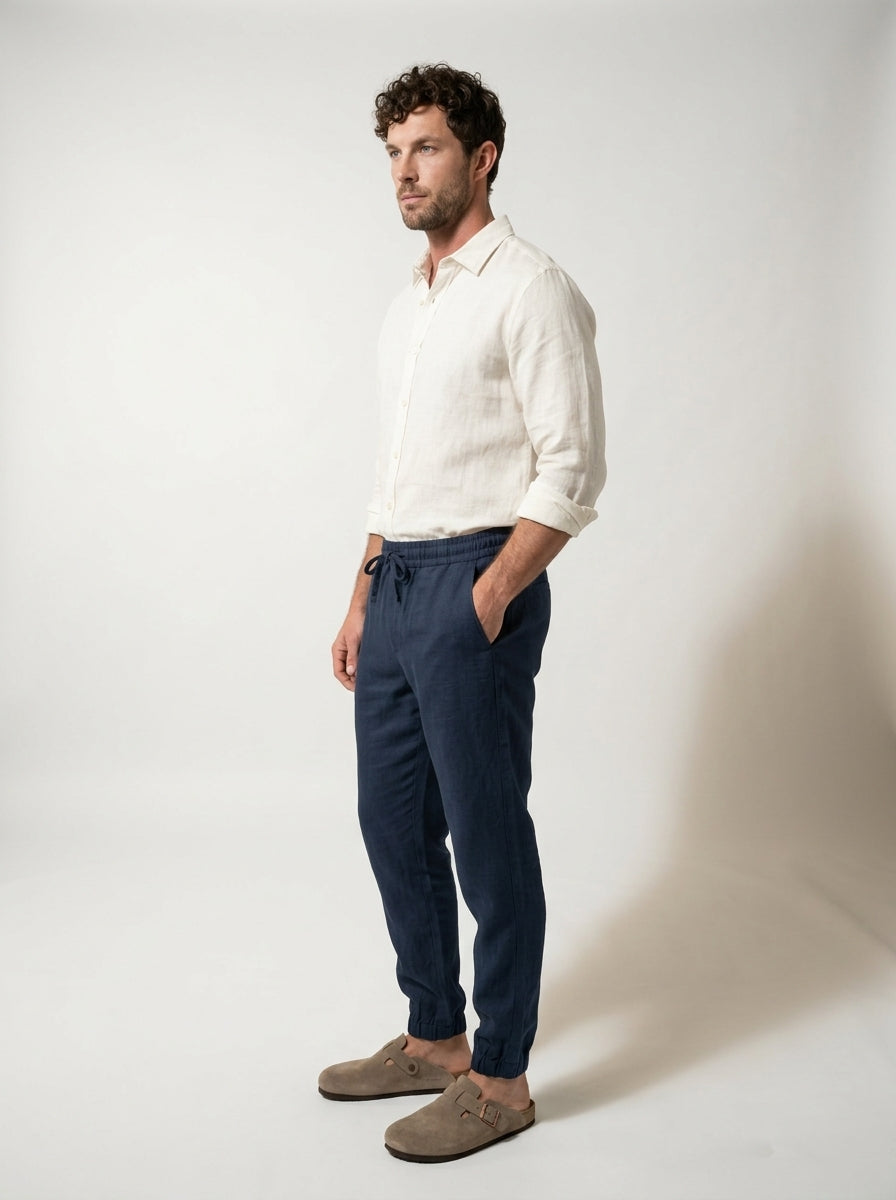 Carrick - Pantaloni jogger in lino leggero