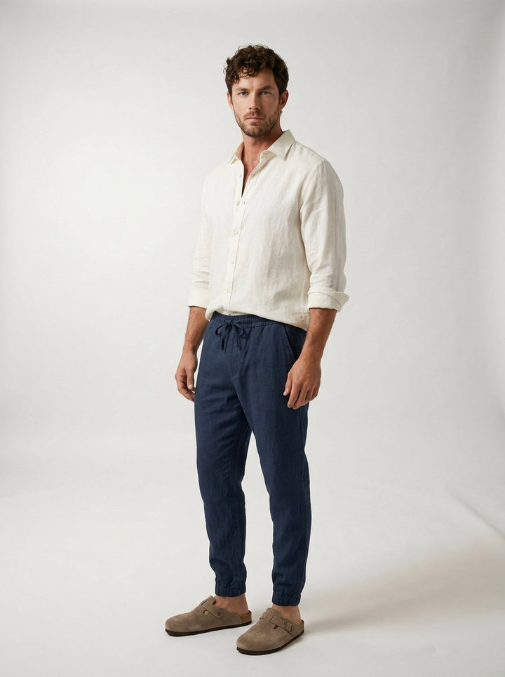 Carrick - Pantaloni jogger in lino leggero