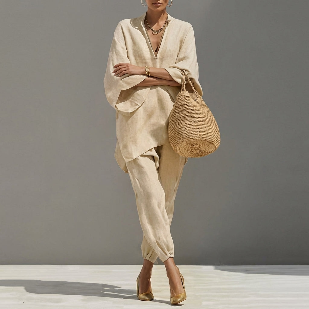 Millie - Coordinato due pezzi in lino leggero