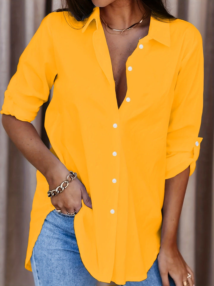 Saskia - Camicia effetto soft touch con collo a revers