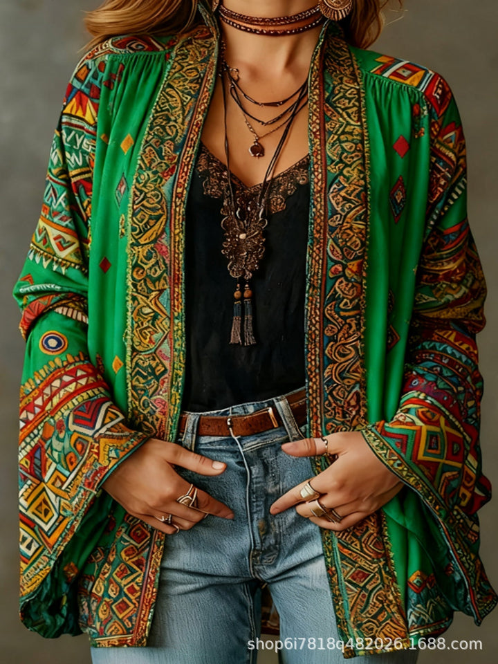 Eudocia - Cardigan stile kimono ricamato boho