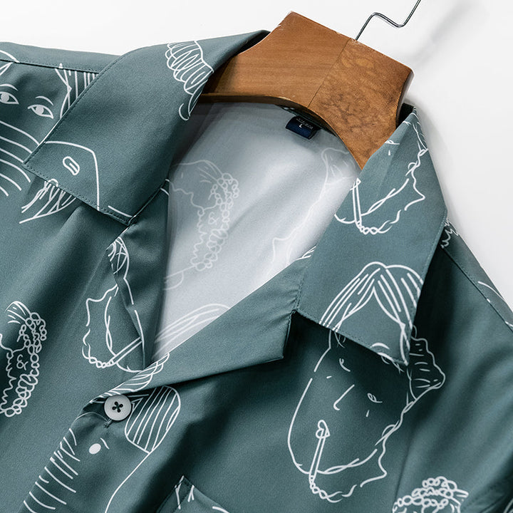Nash - Camicia a collo cubano soft touch