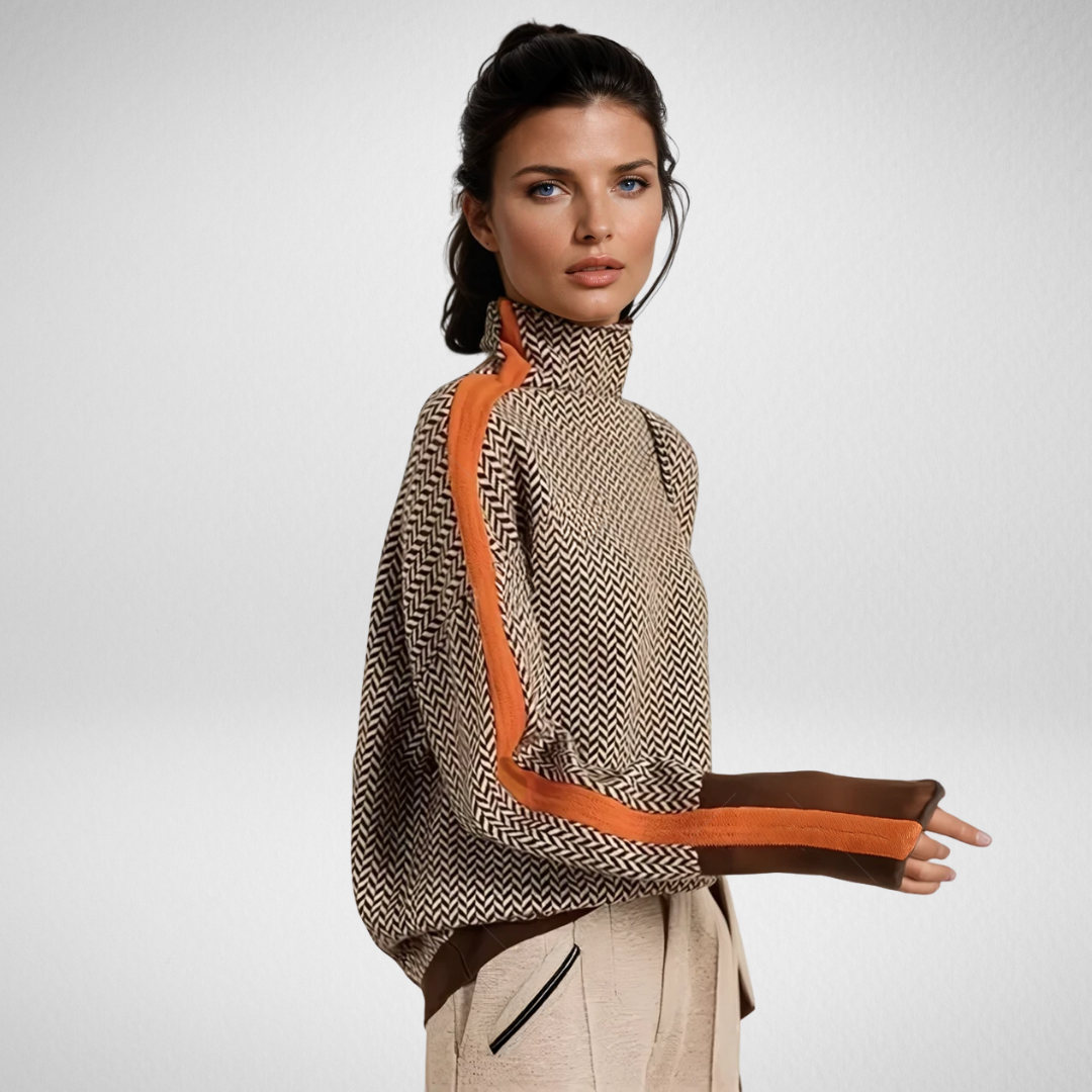 Halirra - Maglione alla Moda con Collo Alto