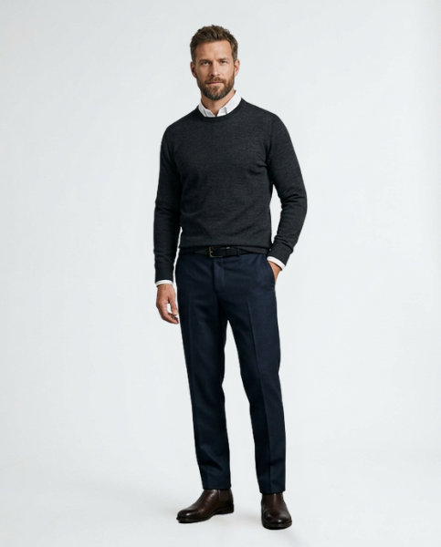Corvyn - Maglione girocollo soft touch