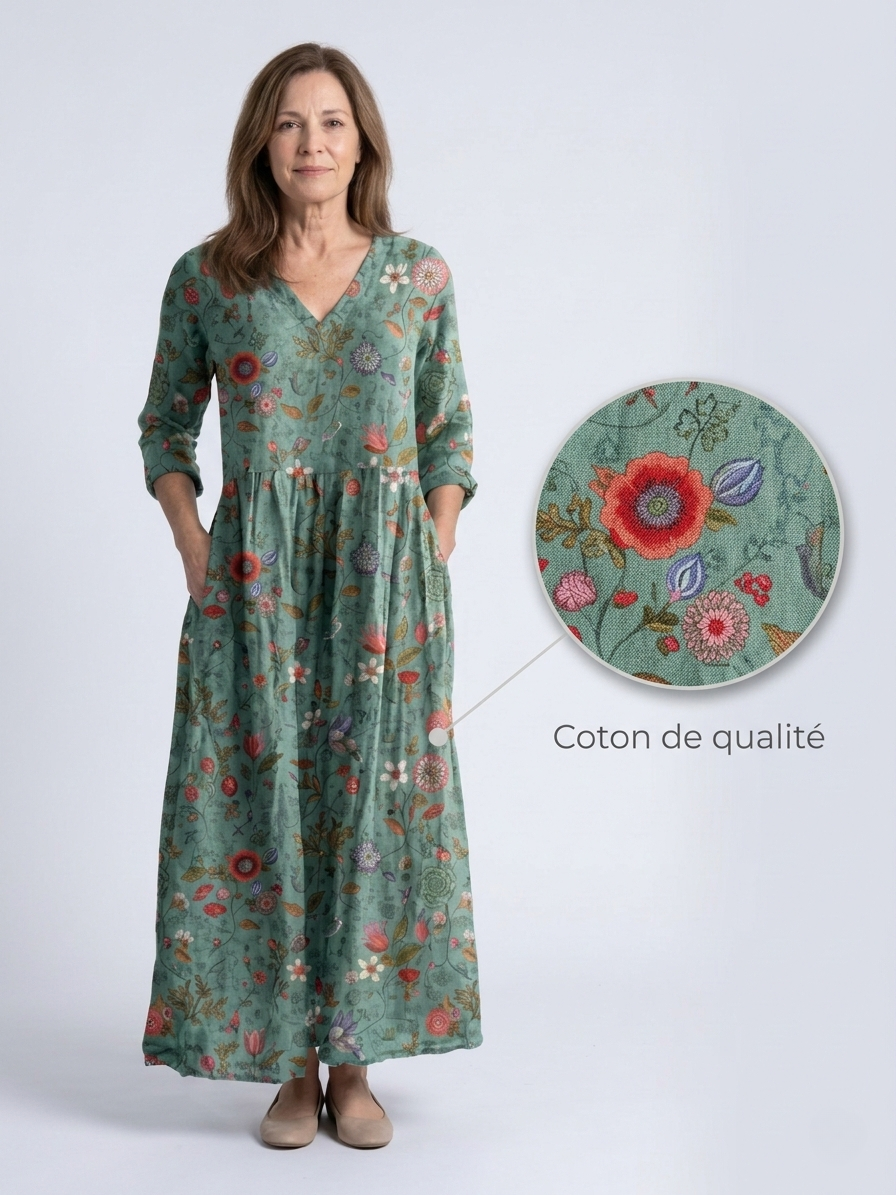 Irinae - Abito lungo floreale soft touch