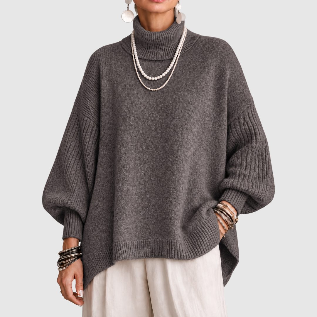 Sorcha - Maglione a collo alto drappeggiato dalla vestibilità relaxed
