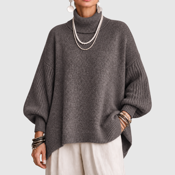 Sorcha - Maglione a collo alto drappeggiato dalla vestibilità relaxed