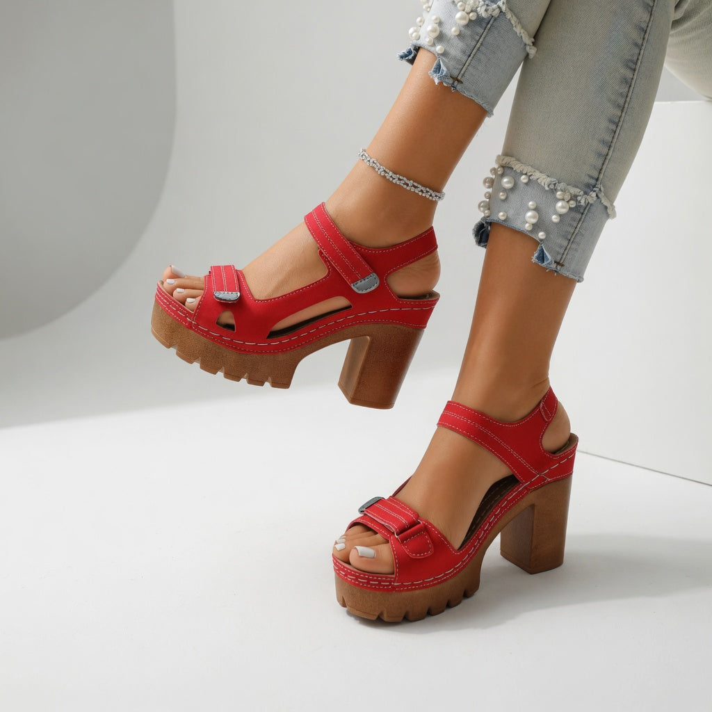 Roselyn - Sandalo con tacco a blocco scultoreo