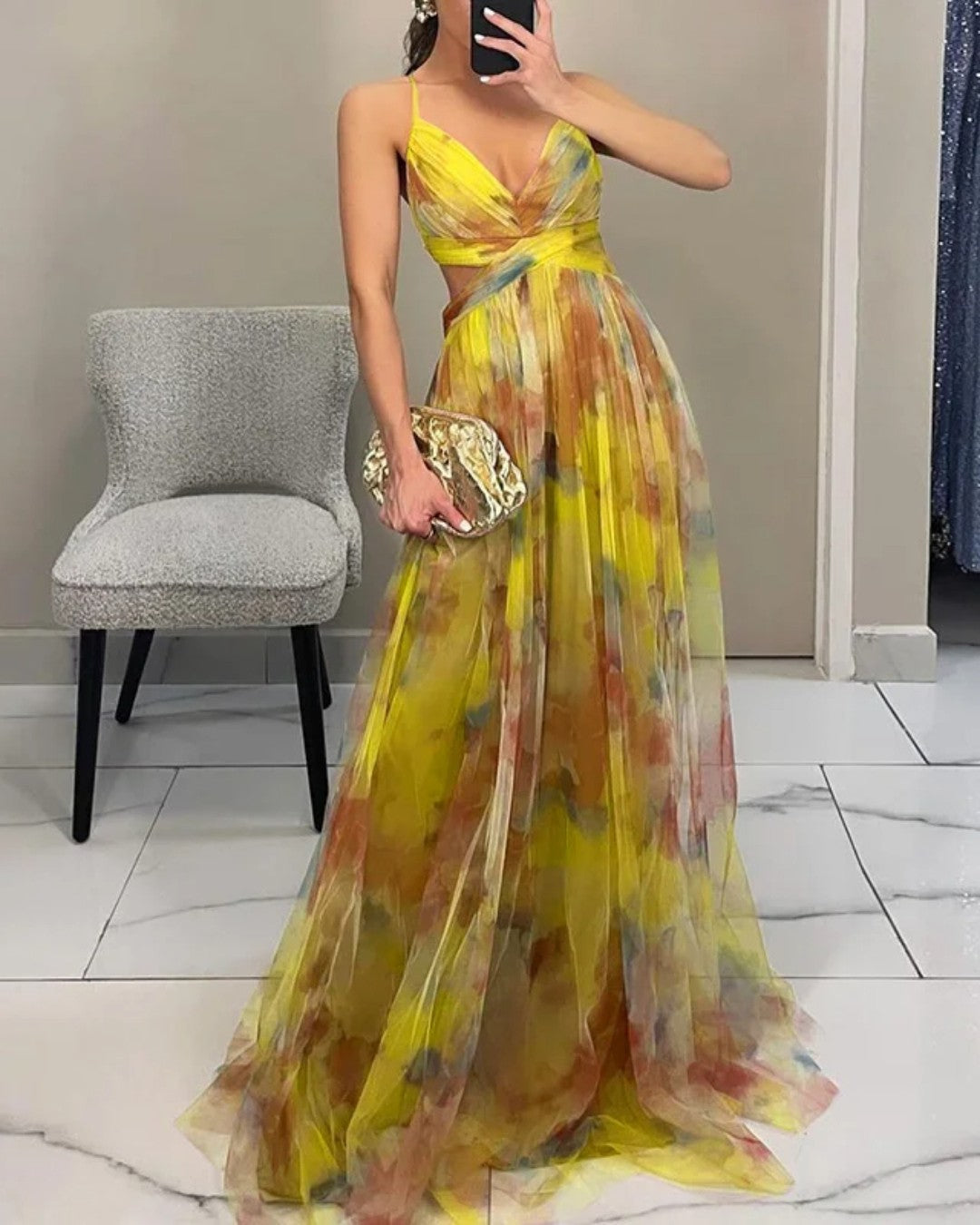 Nalina - Abito lungo floreale fluido