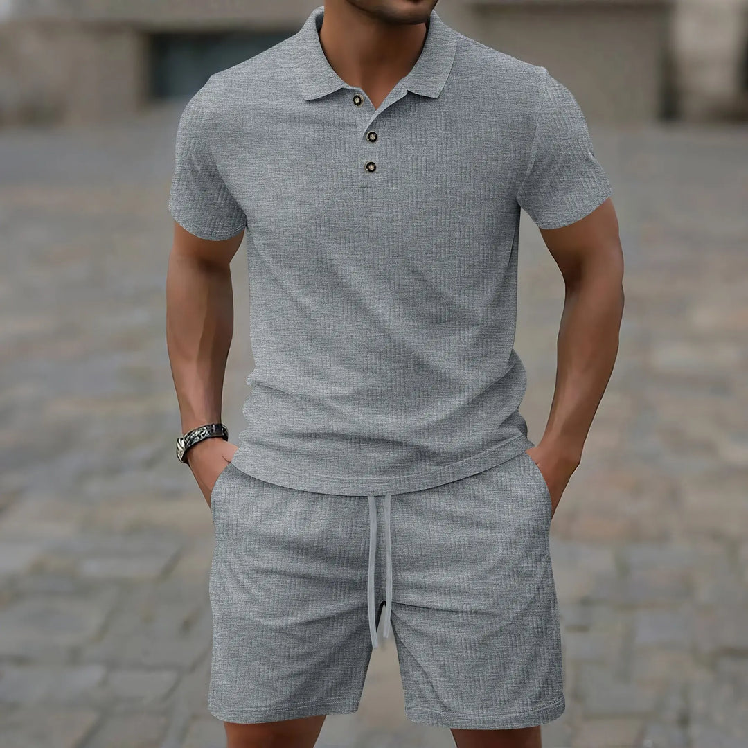 Pryce - Coordinato polo e shorts leggeri da uomo