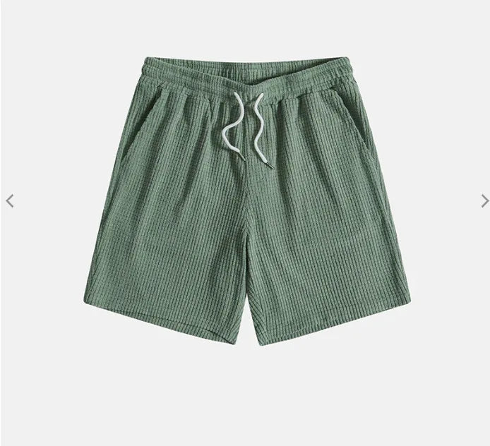 Jorvian - Coordinato estivo camicia e shorts in tessuto testurizzato