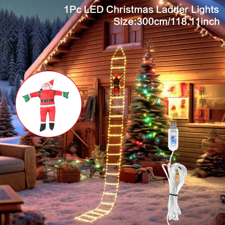 Clorissa - Luci LED di Babbo Natale con Scala
